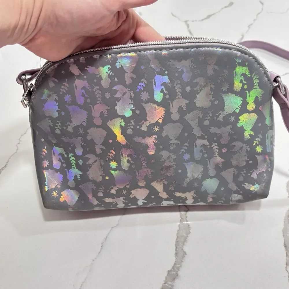 Disney Princess Purple Lilac Iridescent Holographic Foil Crossbody Bag GUC